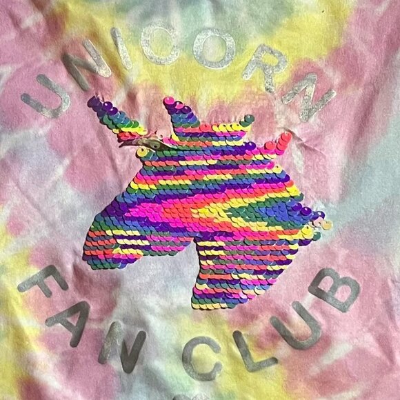 btween Girl's Tie Dye Unicorn Fan Club Shirt - Picture 4 of 5